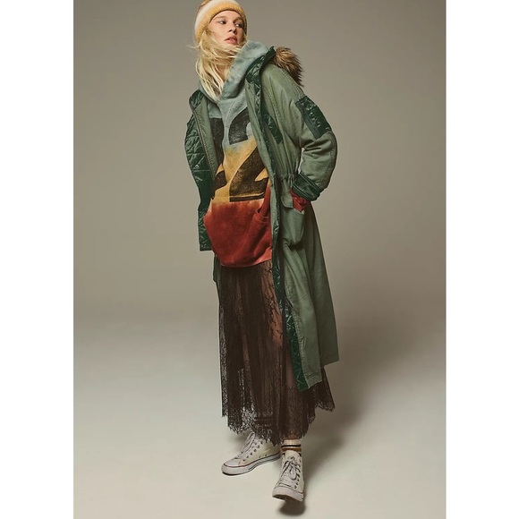 NWT Free People We The Free Farrah Military Parka Long Coat size Small - Picture 3 of 16